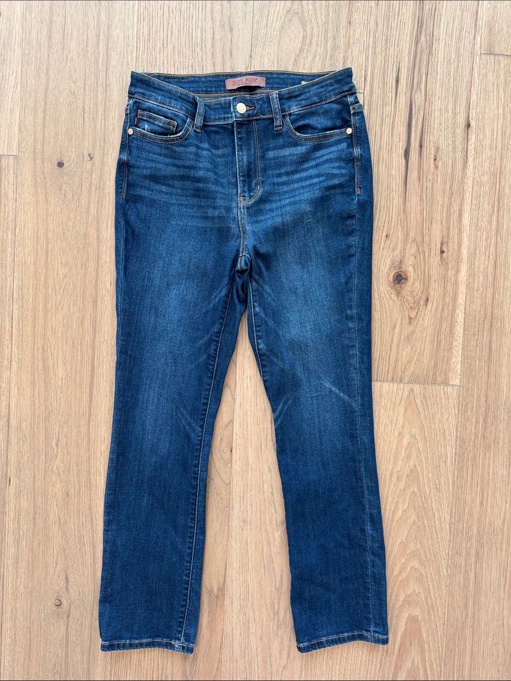 Judy Blue Skinny Fit Capri High Rise Medium Wash Juniors 9 Cotton Blend 5 Pocket